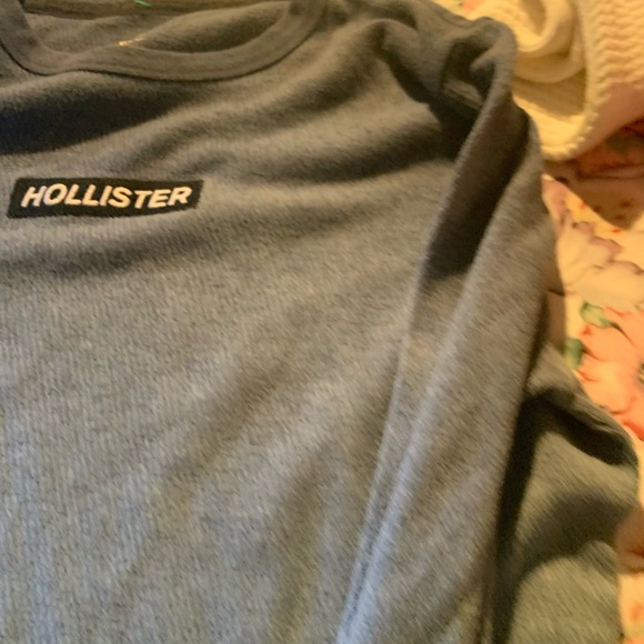 Hollister Women’s Slate Blue Waffle Ling Sleeve Knit Top Size Large - Picture 4 of 6